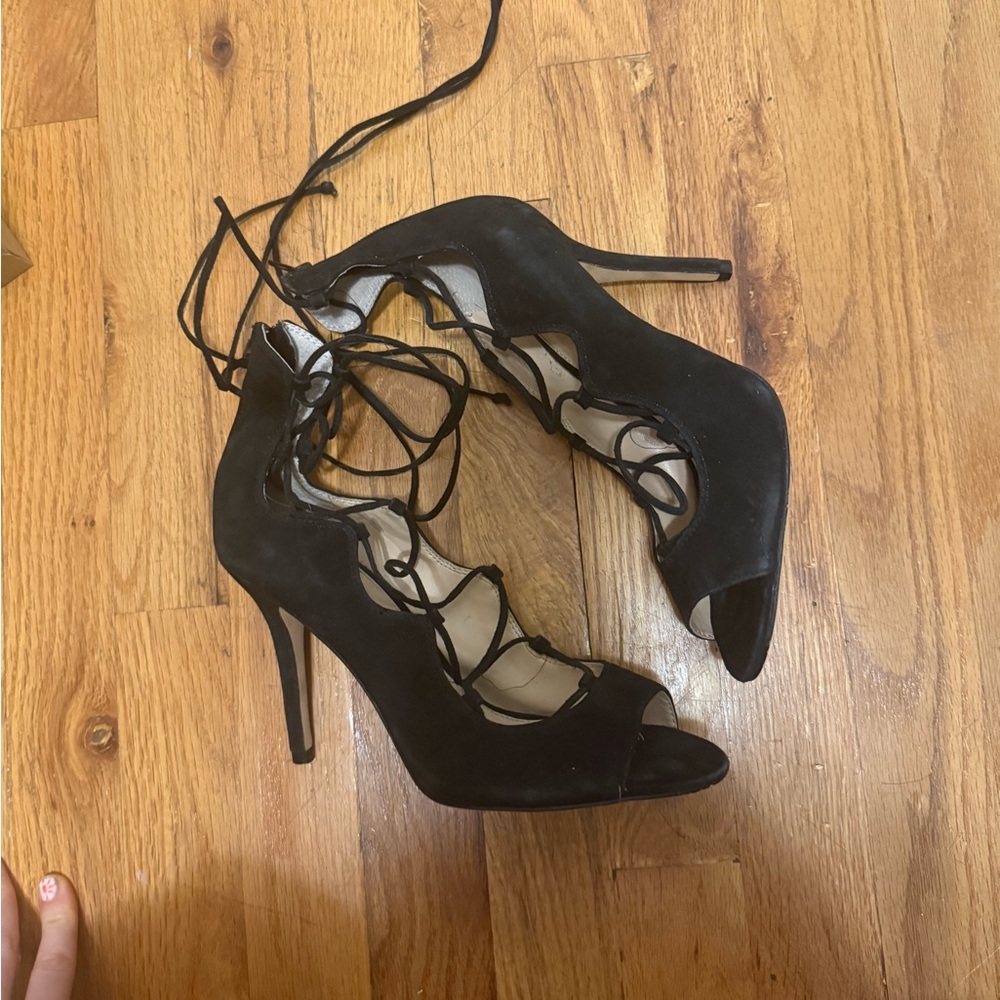Vince Camuto Black Lace-Up Heels